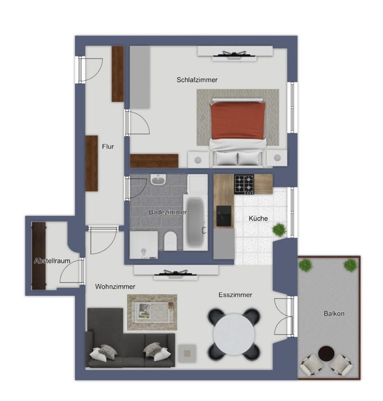 Immobilienangebot - Oldenburg - Wohnen - Moderne 2-Zimmer-Wohnung mit Balkon im beliebten Kasernenviertel von Oldenburg!