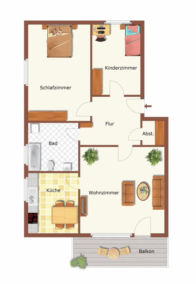 Immobilienangebot - Oldenburg - Wohnen - Gemütliche 3-Zimmer-Wohnung mit Balkon in Bürgerfelde zu vermieten!